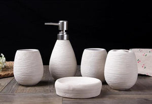 4/5PCS lot Ceramic bathroom sets of home decoration creative bathroom toiletries soap dish toothbrush holder