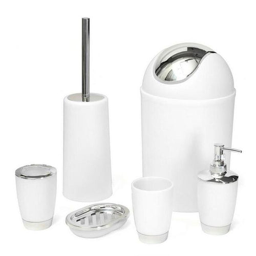2017 hot sale 6Pcs/set Bathroom Accessory Bin Soap Dish Dispenser Tumbler Toothbrush Holder Set Bathroom Wash Bath Set storage