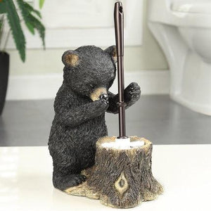 Resin Bear Toilet Brush Holder