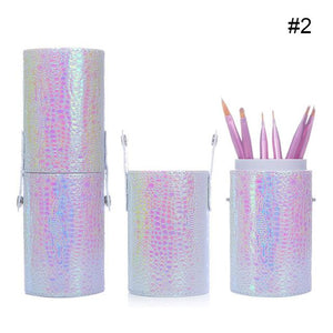 1 Pc Mermaid Fish Scale Nail Brush Holder Storage Case Bag Cosmetic Pen Organizer Makeup Manicure Nail Art Tool Accessory