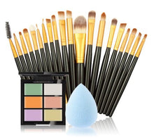 Load image into Gallery viewer, makeup brushes Set 6 Colors Concealer Palette maquiagem Puff 20 brushes Face Contour Cosmetic Make Up Tools Brushes for make-up