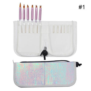 1 Pc Mermaid Fish Scale Brush Holder Storage Case Bag Cosmetic Pen Organizer Makeup Nail Art Tools