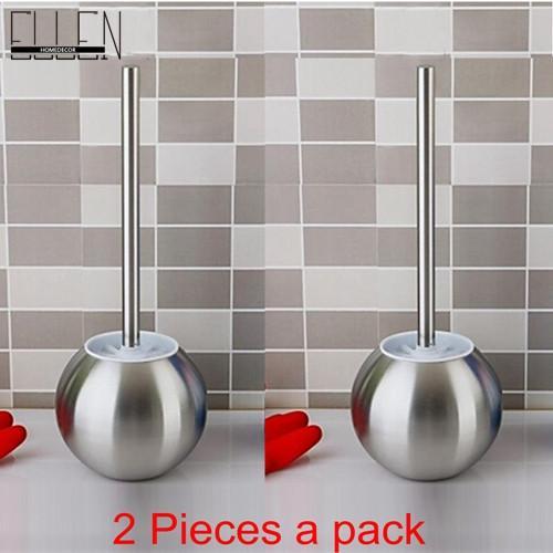 2 Pieces Stainless Steel Toilet Brush Holder Set For Bathroom Bath