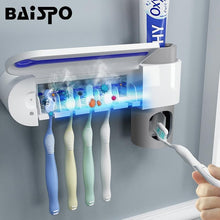 Load image into Gallery viewer, Anti-Bacterial UV Toothbrush Sterilizer and Toothpaste Dispenser