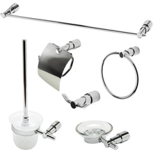Load image into Gallery viewer, ALFI brand AB9508 Brushed Nickel/Polished Chrome 6 Piece Matching Bathroom Accessory Set