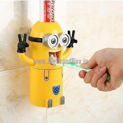 3 In 1 Minion Mouth-Rising Cup Toothpaste Dispenser