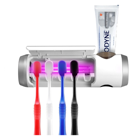 UV Light Toothbrush Sterilizer Box Ultraviolet Antibacterial USB Toothbrush Cleaner Holder