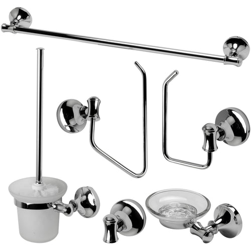 ALFI brand AB9521 Brushed Nickel/Polished Chrome Piece Matching Bathroom Accessory Set