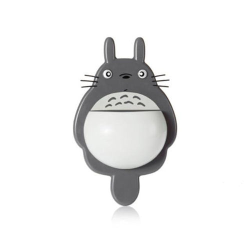 w. 1Pcs Toothbrush Wall Mount Holder Cute Totoro Sucker Suction Bathroom Organizer Family Tools Accessories Drop Shipping - Dark Grey