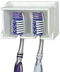 Camco 57203 Pop-A-Toothbrush White Dual Toothbrush Holder